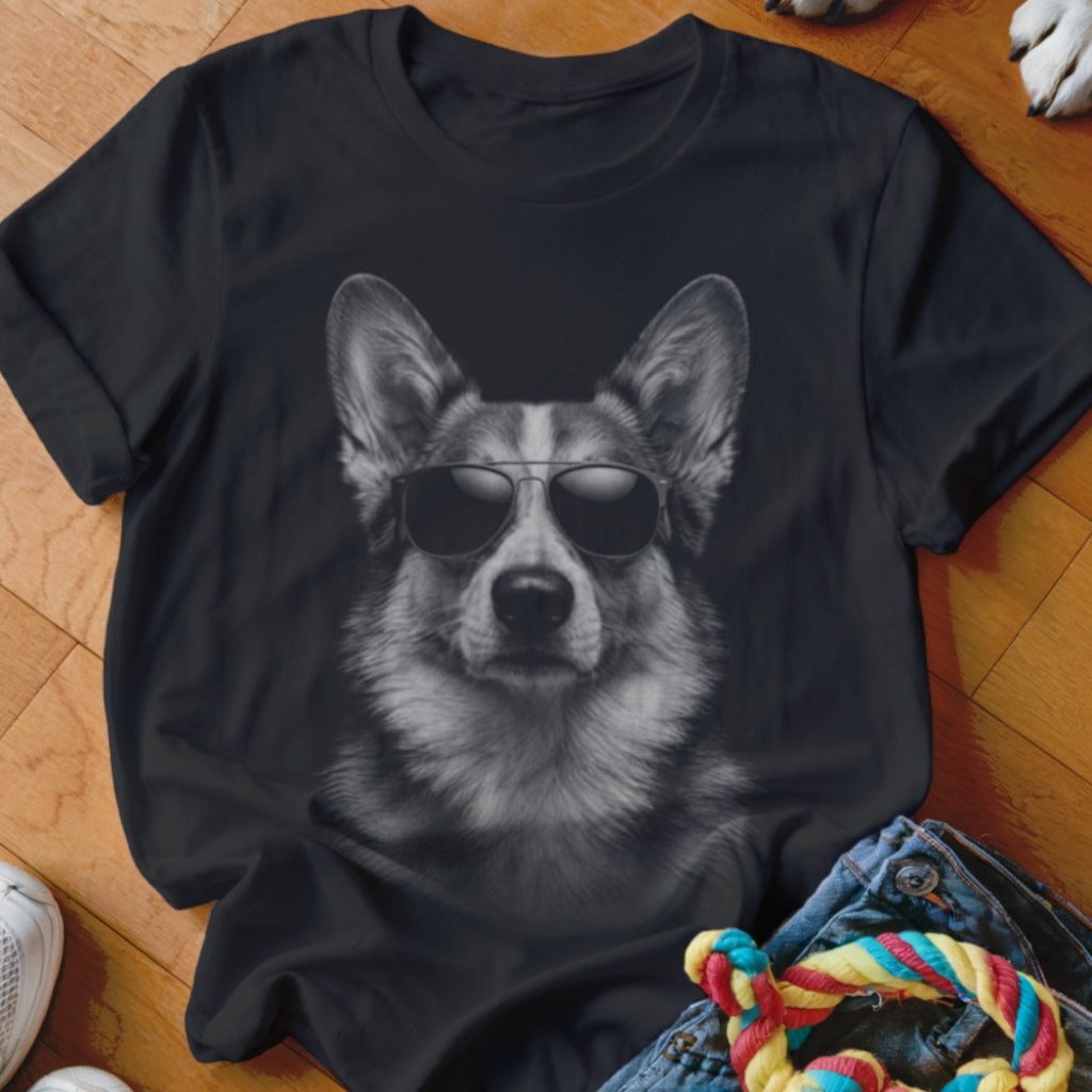 Corgi in Aviators Shirt - The Pawsitive Initiative