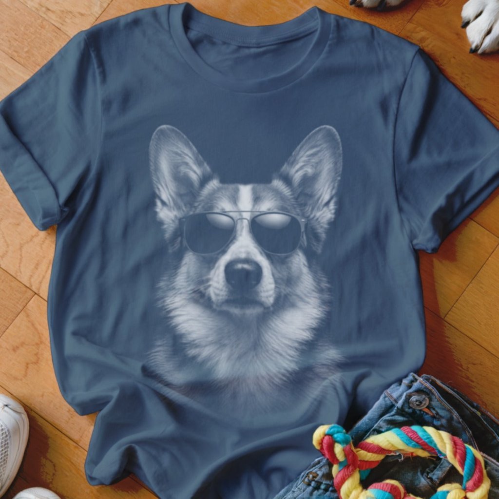 Corgi in Aviators Shirt - The Pawsitive Initiative