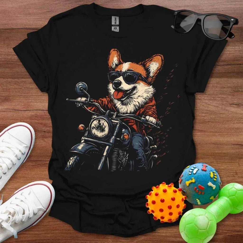 Corgi Motorcycle Shirt - The Pawsitive Initiative