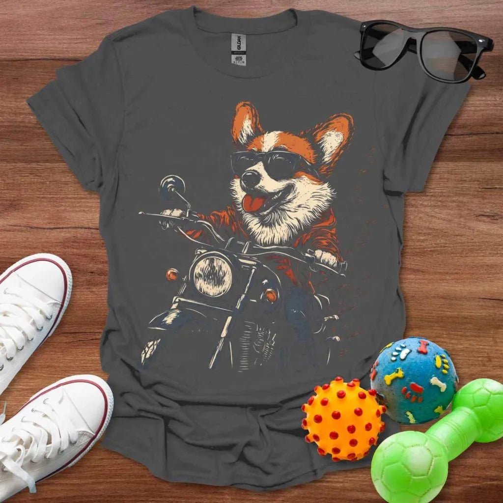 Corgi Motorcycle Shirt - The Pawsitive Initiative