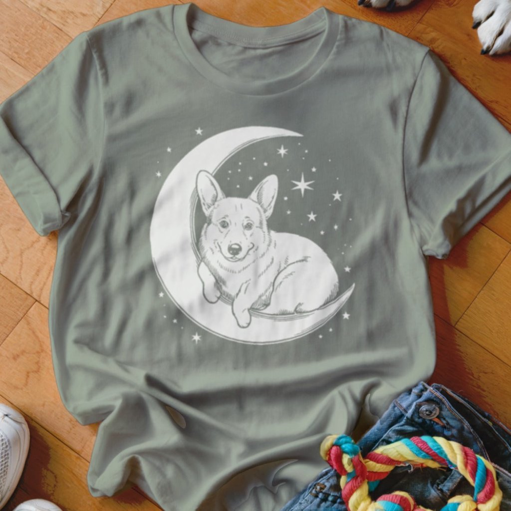 Corgi on the Moon Shirt - The Pawsitive Initiative