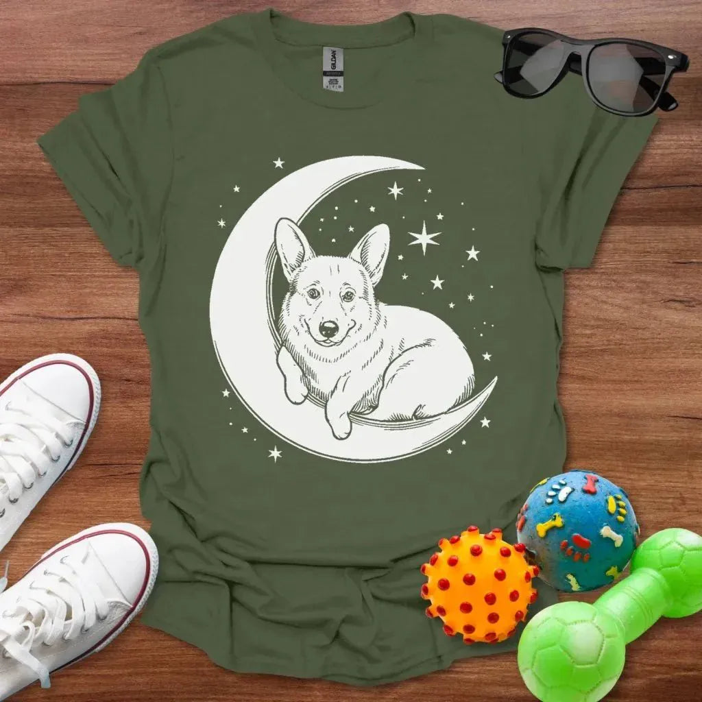 Corgi on the Moon Shirt - The Pawsitive Initiative