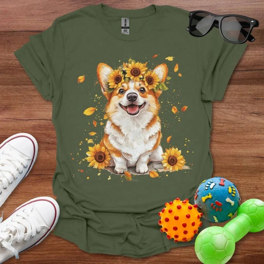 Corgi Sunflower Shirt - The Pawsitive Initiative