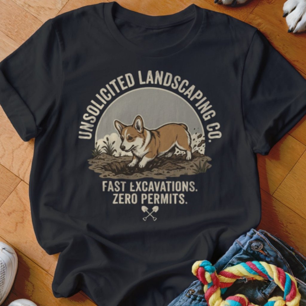 Corgi Unsolicited Landscaping Co Shirt - The Pawsitive Initiative