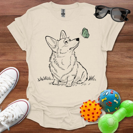 Corgi with Butterfly Shirt - The Pawsitive Initiative