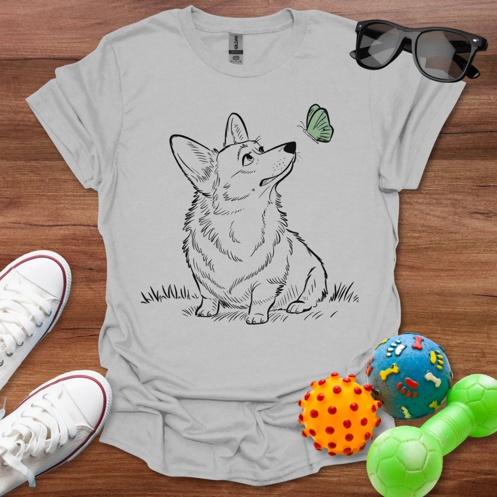 Corgi with Butterfly Shirt - The Pawsitive Initiative