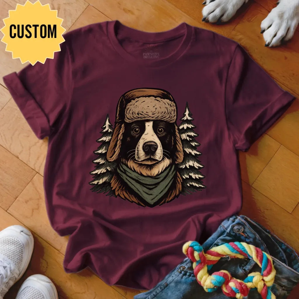 Custom Dog in Winter Hat Shirt - The Pawsitive Initiative