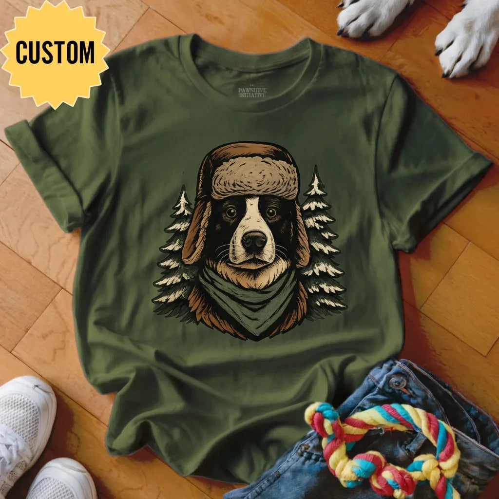 Custom Dog in Winter Hat Shirt - The Pawsitive Initiative