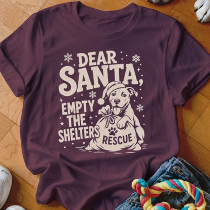 Dear Santa Empty The Shelters Shirt - The Pawsitive Initiative