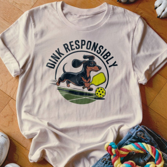 Dink Responsibly Doxie Shirt - The Pawsitive Initiative