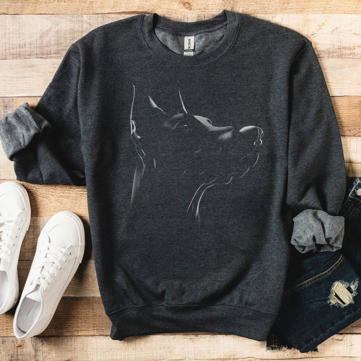 Doberman Silhouette Sweatshirt - The Pawsitive Initiative