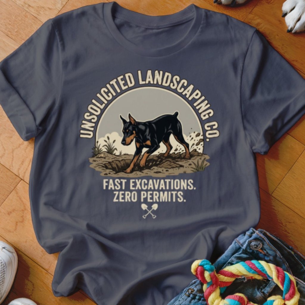 Doberman Unsolicited Landscaping Co Shirt - The Pawsitive Initiative