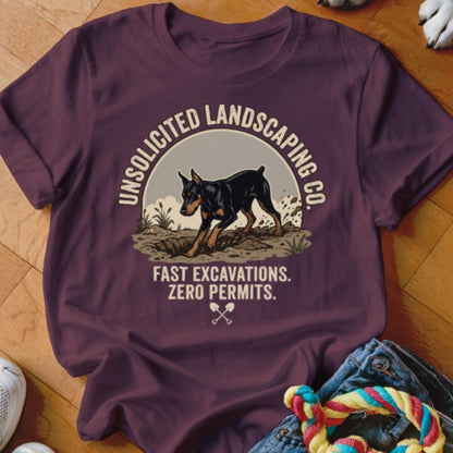 Doberman Unsolicited Landscaping Co Shirt - The Pawsitive Initiative