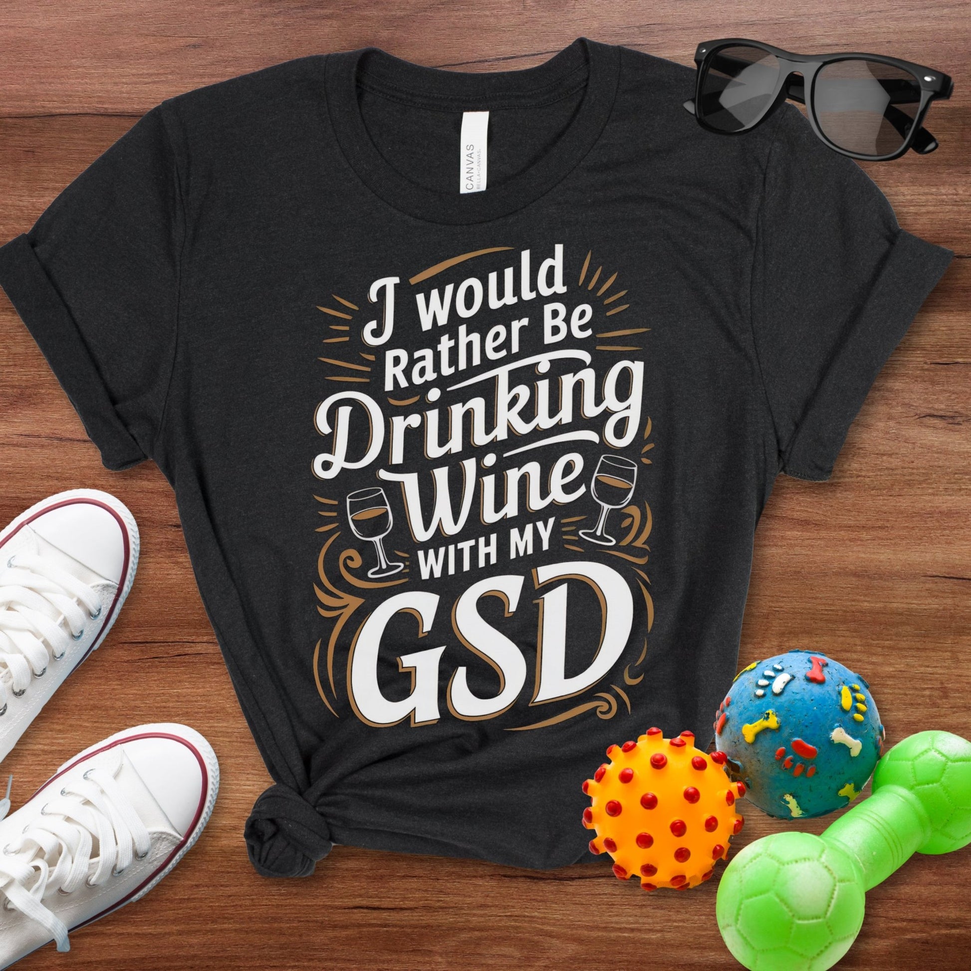 Drinking Wine with my GSD Shirt - The Pawsitive Initiative