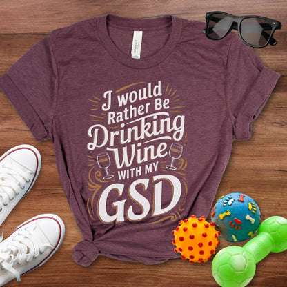 Drinking Wine with my GSD Shirt - The Pawsitive Initiative