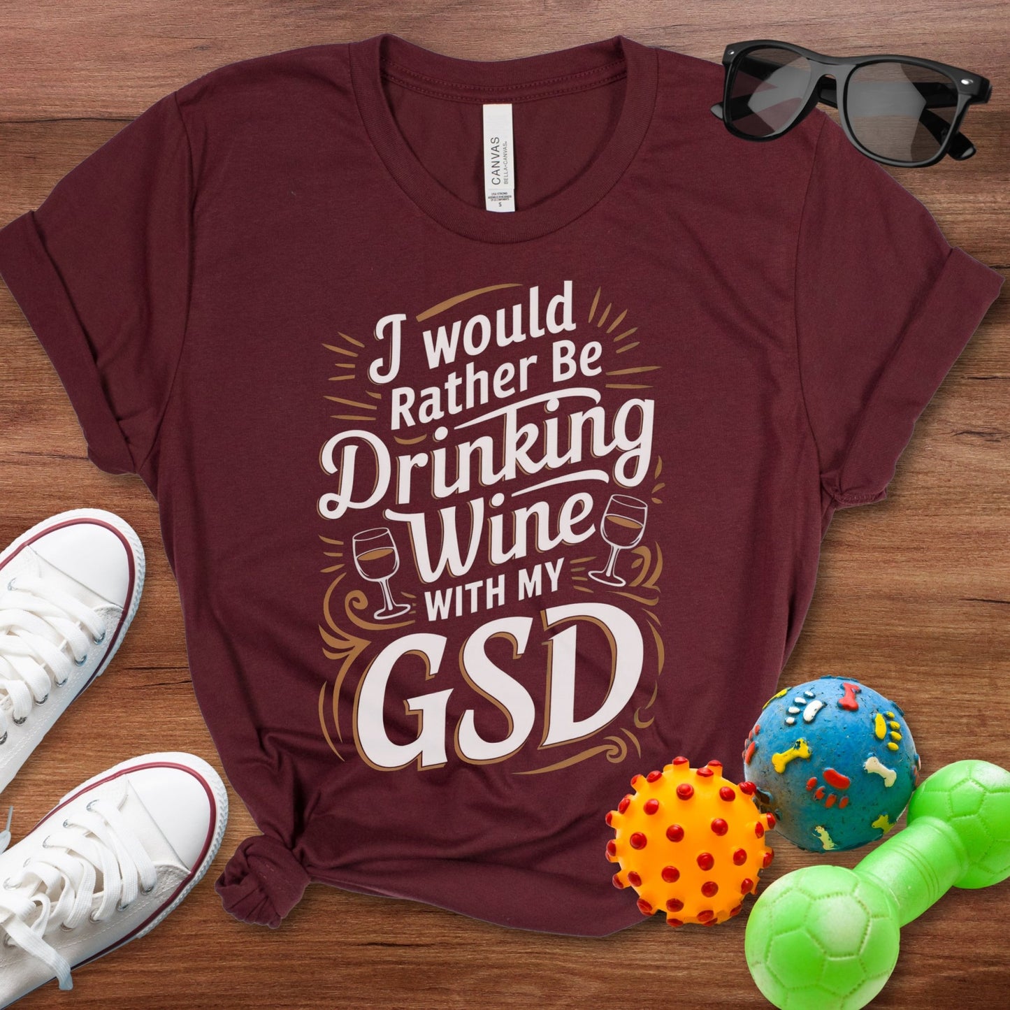 Drinking Wine with my GSD Shirt - The Pawsitive Initiative