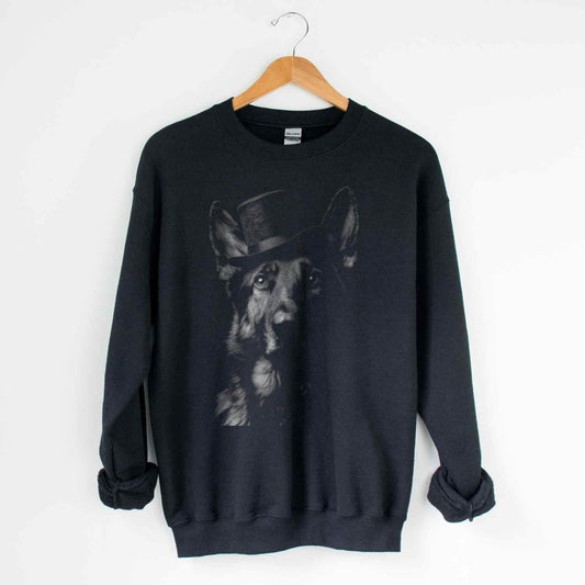 German Shepherd Dog Wearing Top Hat Sweatshirt