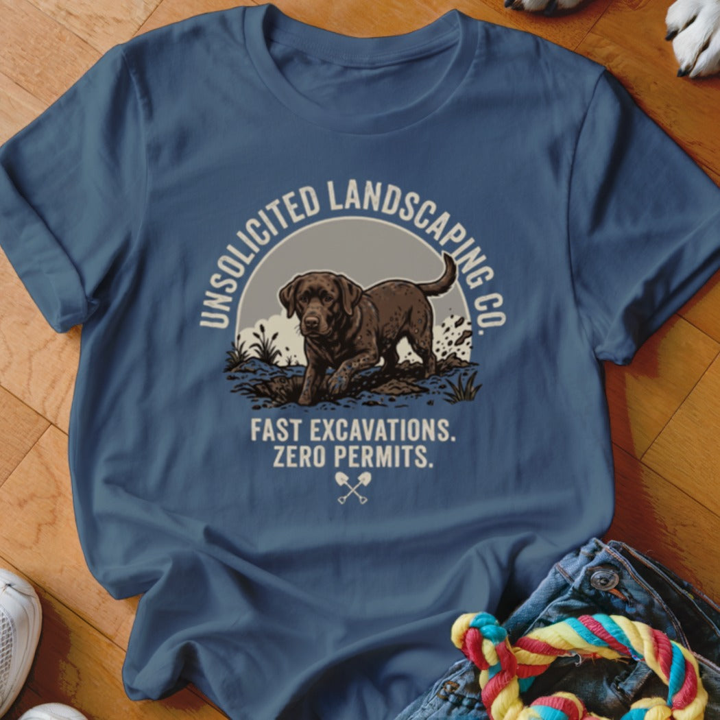 Unsolicited Landscaping Co Chocolate Lab Shirt
