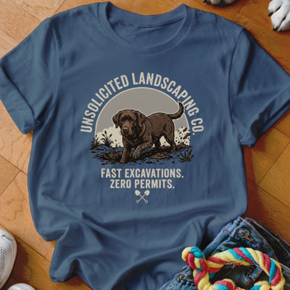 Unsolicited Landscaping Co Chocolate Lab Shirt
