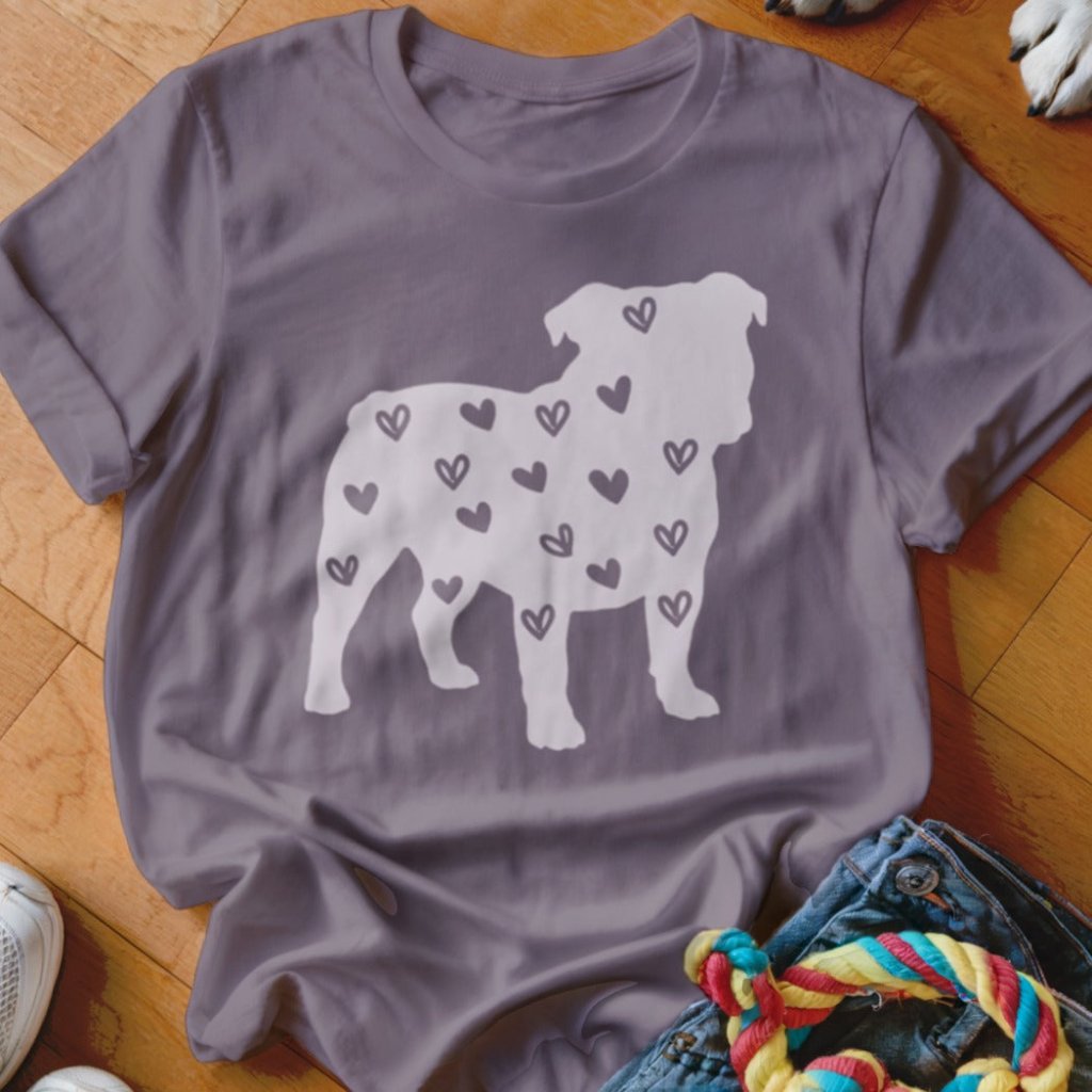 English Bulldog Hearts Shirt - The Pawsitive Initiative