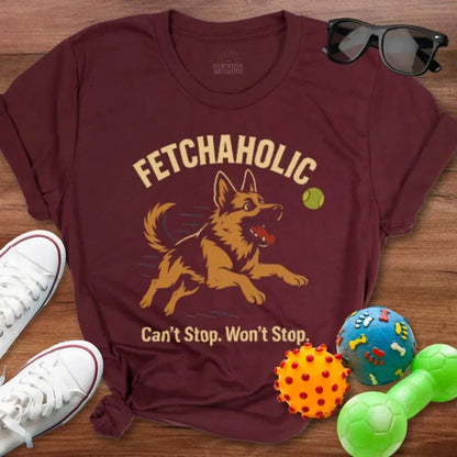 Fetchaholic GSD Shirt - The Pawsitive Initiative