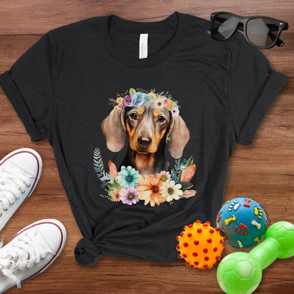Floral Doxie Shirt - The Pawsitive Initiative