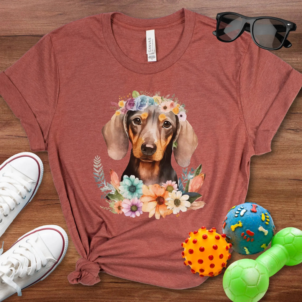 Floral Doxie Shirt - The Pawsitive Initiative