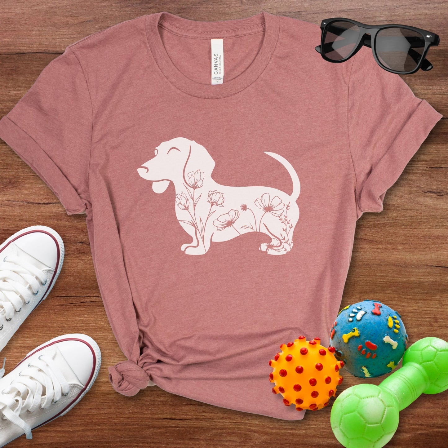 Floral Doxie Shirt - The Pawsitive Initiative