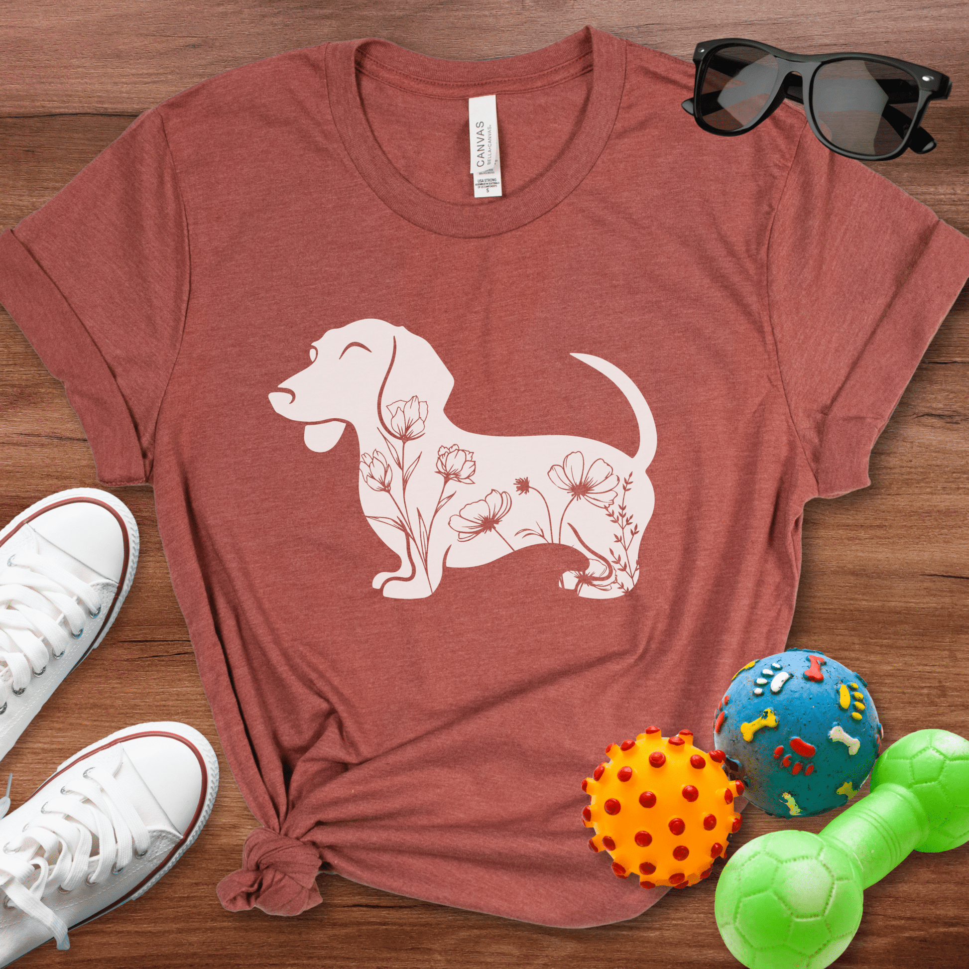 Floral Doxie Shirt - The Pawsitive Initiative