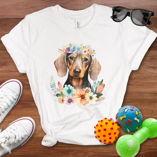 Floral Doxie Shirt - The Pawsitive Initiative