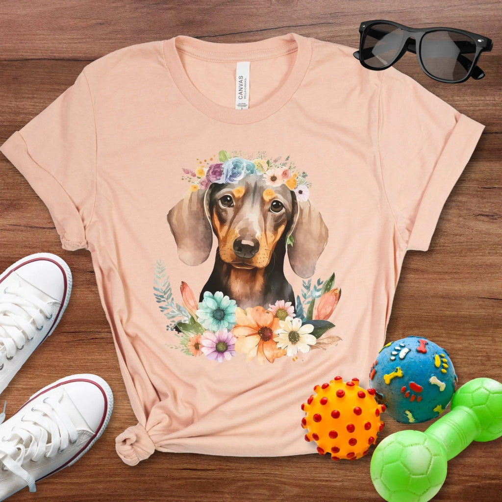 Floral Doxie Shirt - The Pawsitive Initiative