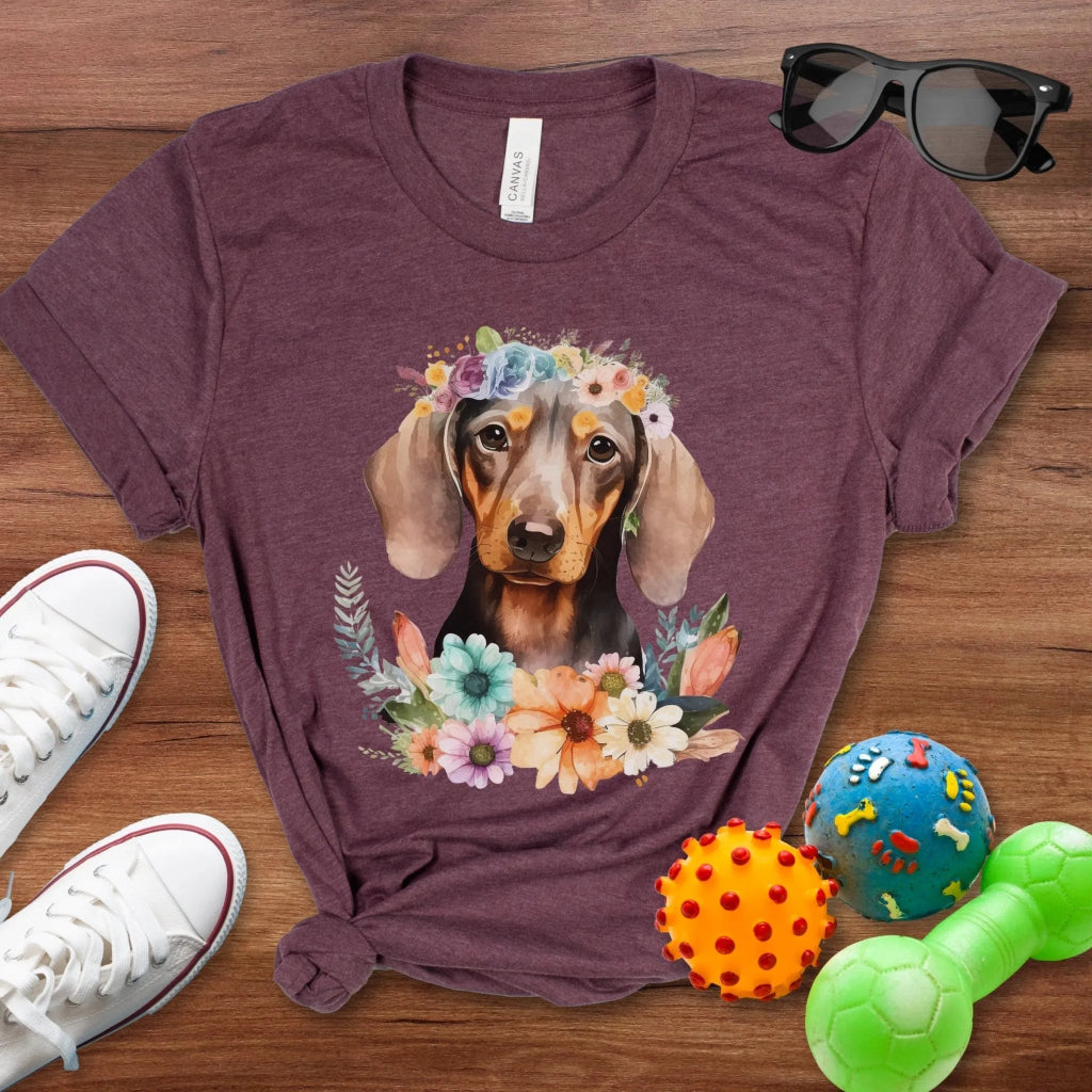 Floral Doxie Shirt - The Pawsitive Initiative