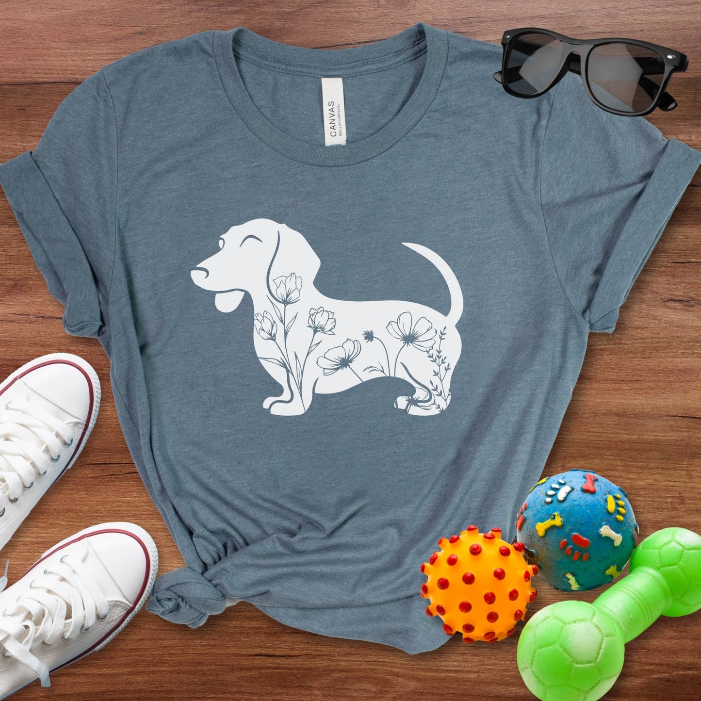 Floral Doxie Shirt - The Pawsitive Initiative