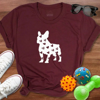 Frenchie Hearts Shirt - The Pawsitive Initiative