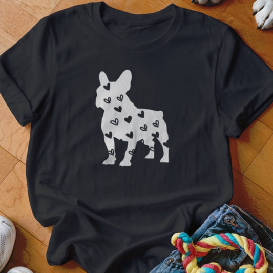 Frenchie Hearts Shirt - The Pawsitive Initiative