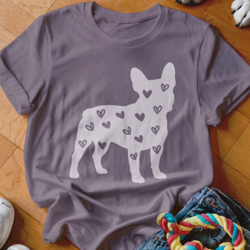 Frenchie Hearts Shirt - The Pawsitive Initiative