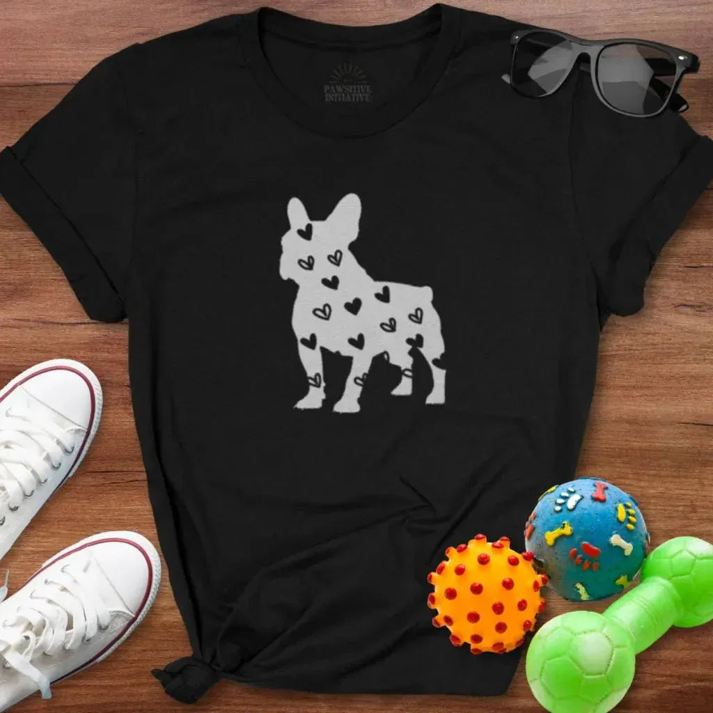 Frenchie Hearts Shirt - The Pawsitive Initiative