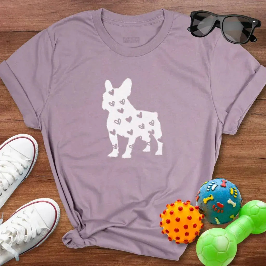 Frenchie Hearts Shirt - The Pawsitive Initiative