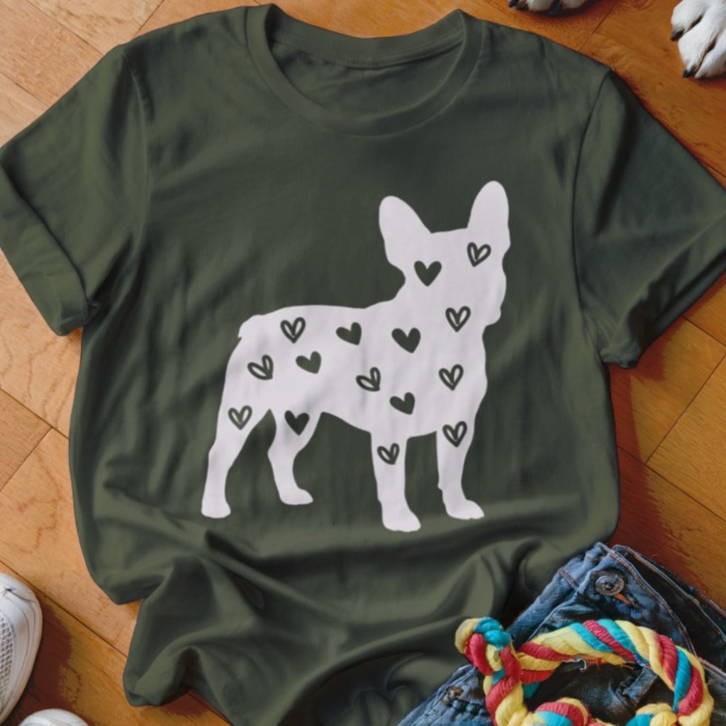 Frenchie Hearts Shirt - The Pawsitive Initiative