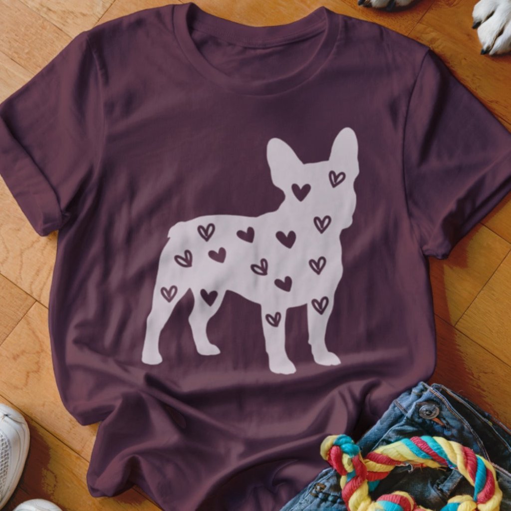 Frenchie Hearts Shirt - The Pawsitive Initiative