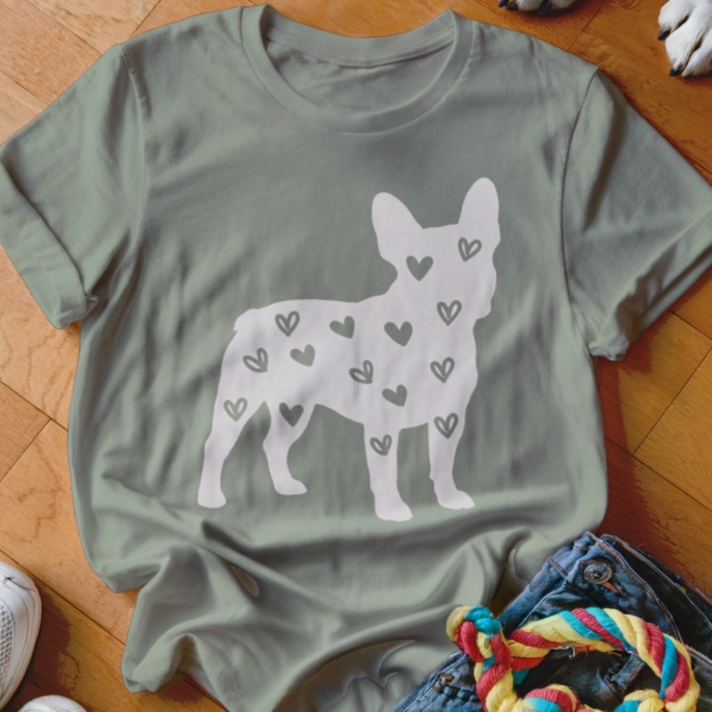 Frenchie Hearts Shirt - The Pawsitive Initiative