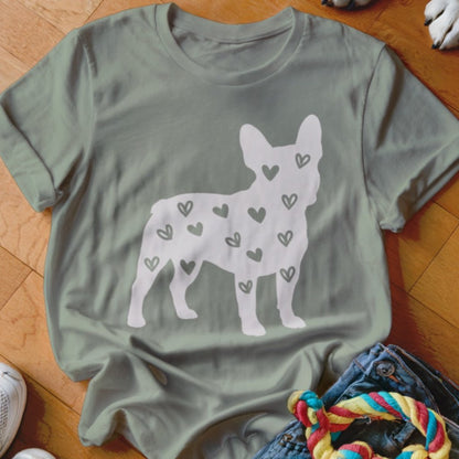 Frenchie Hearts Shirt - The Pawsitive Initiative