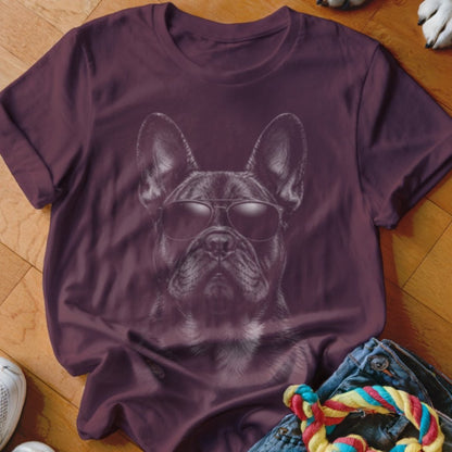 Frenchie in Aviators Shirt - The Pawsitive Initiative