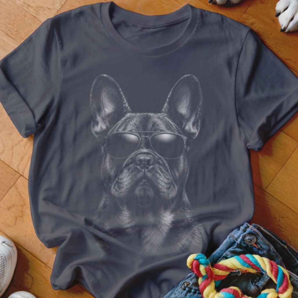Frenchie in Aviators Shirt - The Pawsitive Initiative