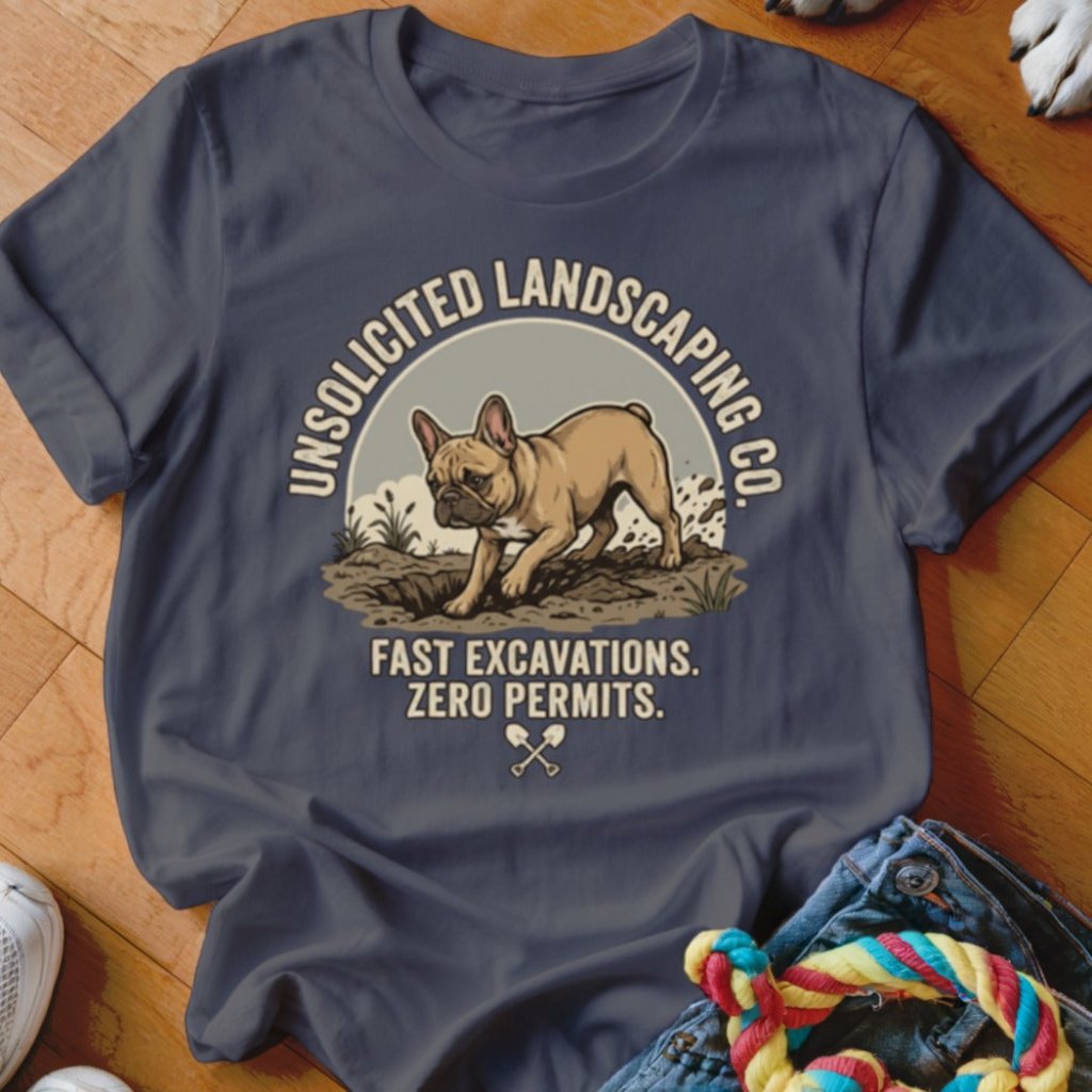 Frenchie Unsolicited Landscaping Co Shirt - The Pawsitive Initiative