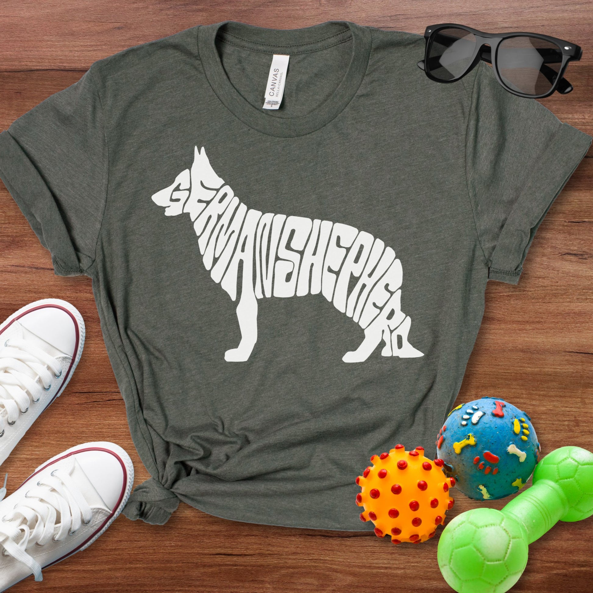 German Shepherd Font Shirt - The Pawsitive Initiative