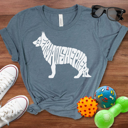 German Shepherd Font Shirt - The Pawsitive Initiative