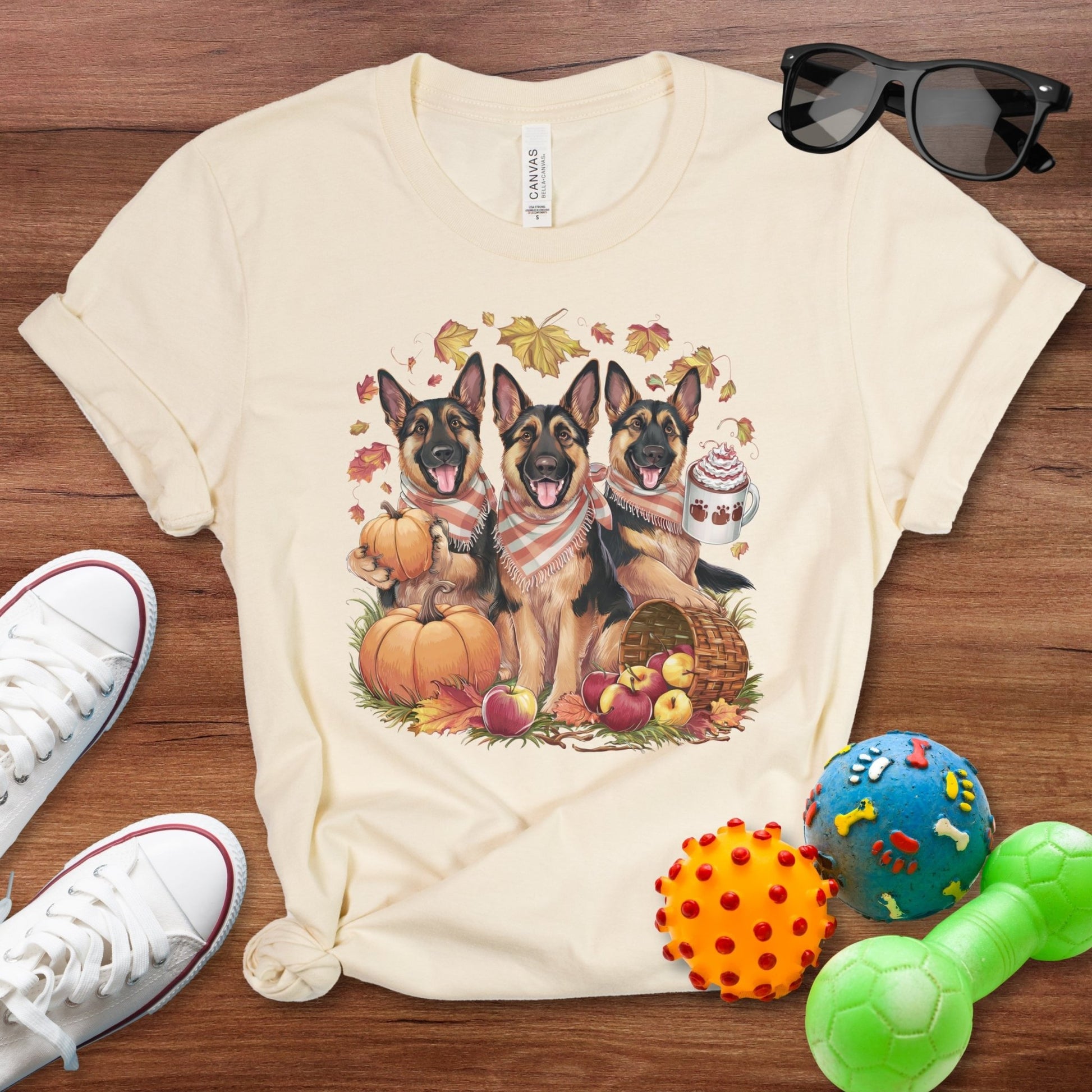 German Shepherd in Fall Shirt - The Pawsitive Initiative