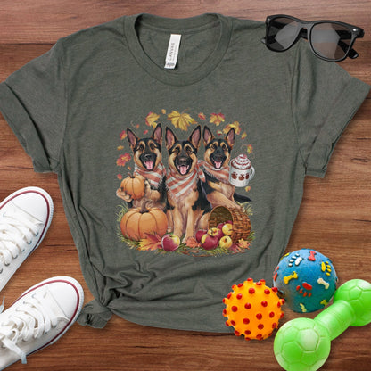 German Shepherd in Fall Shirt - The Pawsitive Initiative