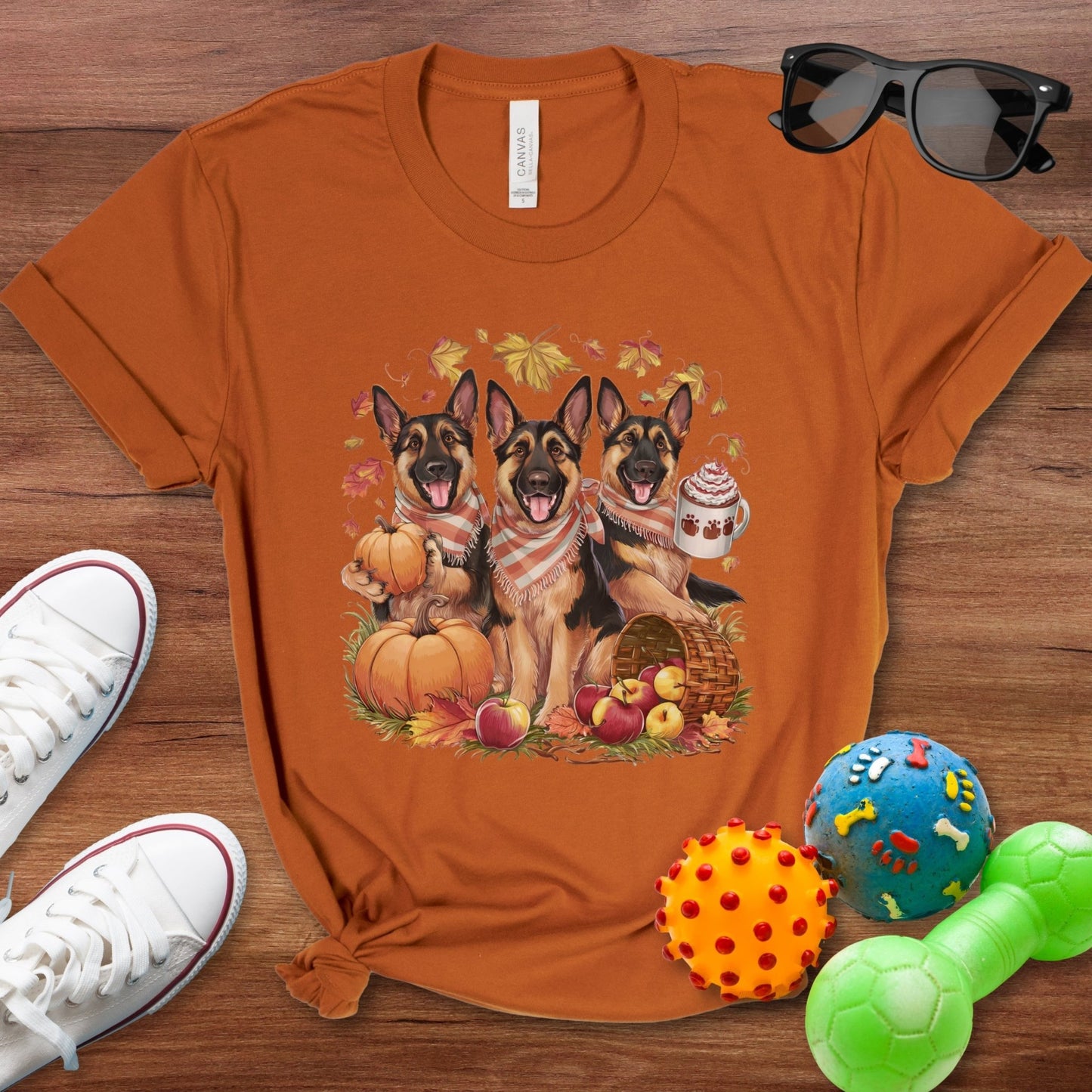 German Shepherd in Fall Shirt - The Pawsitive Initiative